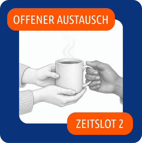 <b>07.10.26 <br> Zeitslot 2: 19:30 – 20:00 Uhr </b><br> Thema: Sozialraum gestalten<br>Pädagogische Kaffeepause